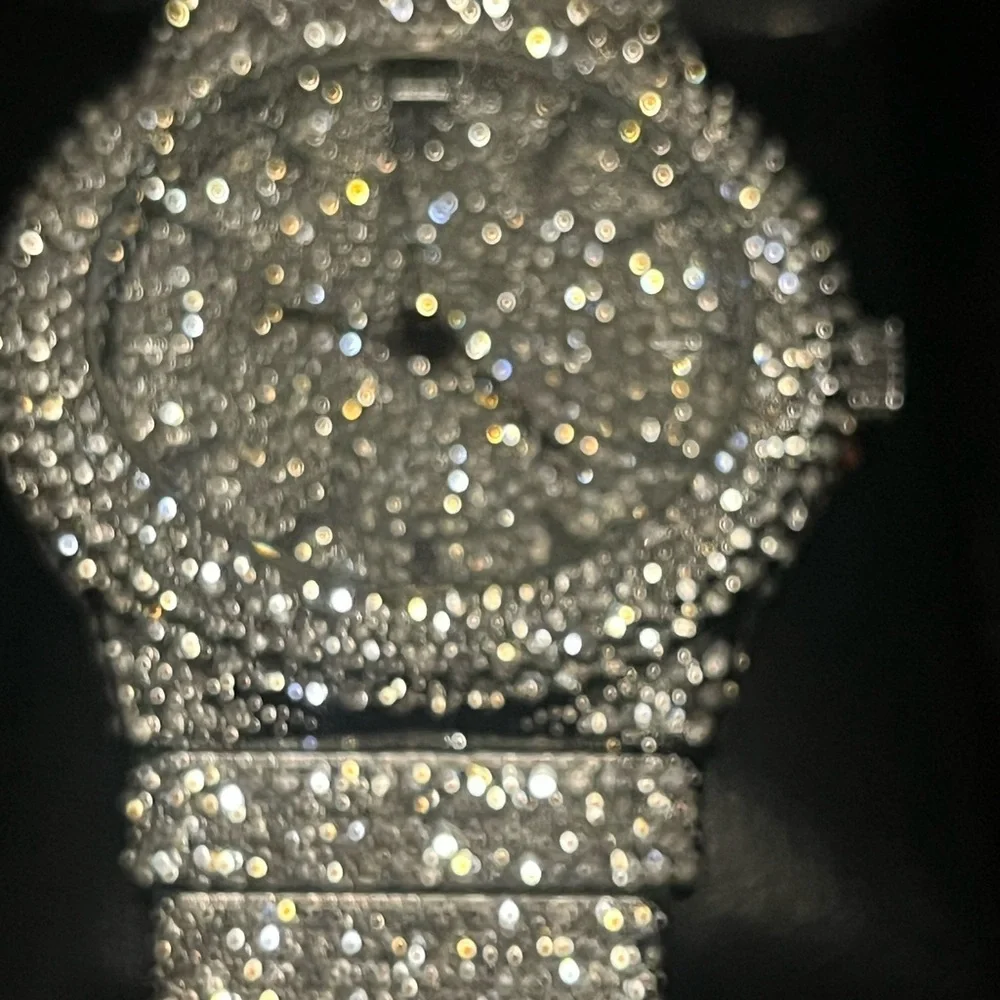 VVS Bustdown Simulated Diamond Stainless Steel Iced Out Watch Luxury HipHop - Picture 5 of 9